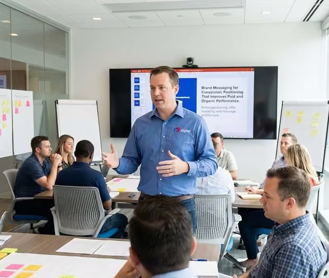 Creative strategy workshop focused on positioning and conversion messaging